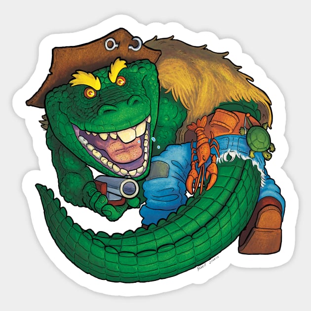 Leatherhead The Ragin' Cajun Gator Sticker by JENNEX